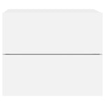 ZNTS Wall-mounted Bedside Cabinet with LED Lights White 836812