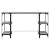 Desk Grey Sonoma 140x50x75 cm Metal and Engineered Wood 845329