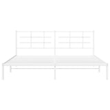 Metal Bed Frame without Mattress with Headboard White 200x200cm 355617