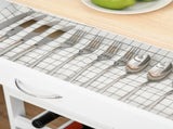 Modern Kitchen Trolley, Rolling Island Storage Cart with Drawer, 9-bottle Wine Rack, Door Cabinets, T3398P343513