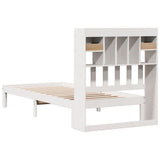 Bookcase Bed without Mattress White 90x200cm Solid Wood Pine 3322596