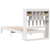Bookcase Bed without Mattress White 90x190cm Solid Wood Pine 3322588