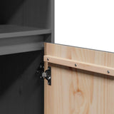 Highboard Grey 37x34x110 cm Solid Wood Pine 813517