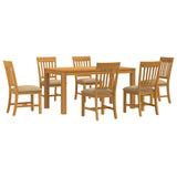 Dining Set 7 pcs Beige Solid Oak Wood 3430369