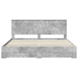 Bed Frame Concrete Grey 200 x 200 cm Engineered Wood 3411267