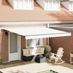 Retractable Awning Manual White 400x300 cm Fabric 3330637