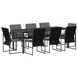 Garden Dining Set 9 pcs Black and Anthracite 200 x 80 x 73 cm 3448906