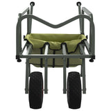 Fishing Trolley Green with 2 Wheels Powder-coated Steel 94870