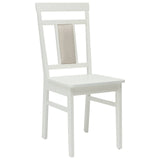 Dining Chair 2 pcs White Solid Rubber Wood 42020507