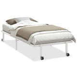 Bed Frame without Mattress Foldable White 90x190 cm Steel 4103966
