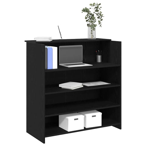 Reception Desk Black Oak 100x50x103.5 cm Engineered Wood 3324161