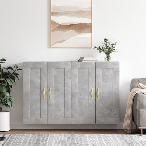 Wall Mounted Cabinets 2 pcs Concrete Grey Engineered Wood 3198053