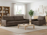 Sofa Set 2 pcs Dark Grey Faux Suede Fabric 3433128