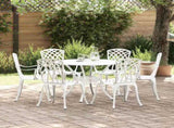 Garden Dining Set 7 pcs White Aluminium 3334722
