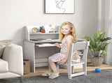 Two-Piece Kids Desk and Chair Set with Storage, for Ages 5-8 Years - Grey T3398P347722