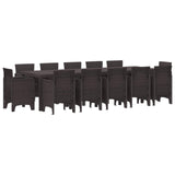 Garden Dining Set 13 pcs Brown Poly rattan 3378617