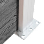 WPC Fence Set 5 Square + 1 Slanted 965x186 cm Grey 3053237