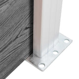 WPC Fence Set 5 Square + 1 Slanted 965x186 cm Grey 3053237