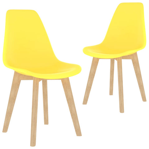 Dining Chairs 2 pcs Yellow Plastic 289116