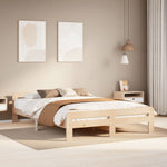 ZNTS Bed Frame without Mattress 140x190 cm Solid Wood Pine 855484