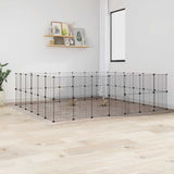 52-Panel Pet Cage with Door Black 35x35 cm Steel 3114047