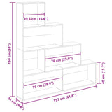 Book Cabinet Old Wood 157x24x160 cm Engineered Wood 855888