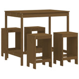 5 Piece Garden Bar Set Honey Brown Solid Wood Pine 3157748