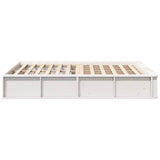 Bed Frame White 140 x 190 cm Solid Pine Wood 3385722
