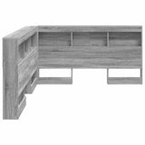 Storage Headboard with Shelf Grey Sonoma 135 cm Engineered Wood 3335554