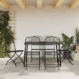 Garden Dining Set Anthracite Metal mesh 7 piece set Foldable 3211813