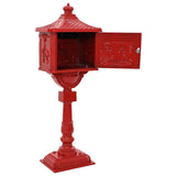Standing Mailbox Red 42.5 x 29.5 x 117 cm Cast Aluminum 42023494