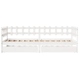 Daybed with Drawers without Mattress White 80x200 cm Solid Wood 3302127