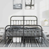 Metal Bed Frame without Mattress with Footboard Black 135x190cm 352595