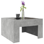 ZNTS Coffee Table with Infinity LED Concrete Grey 50x50x30 cm 847605