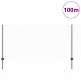 Welded Wire Fence 100 x 1 m PVC-Coated Steel Grey Mesh 3336932