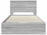 Bed Frame with Drawer Grey Sonoma 100 x 200 cm Engineer Wood 3409494