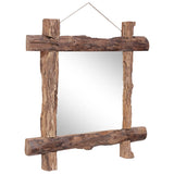 Mirror Natural Recycled Teak Wood 70 cm Decorative Inlays 283934