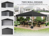 3 x 3m Metal Frame Gazebo, Pop Up Event Shelter with 2 Sidewalls, Weight Bags and Wheeled Bag, Black T3398P315467