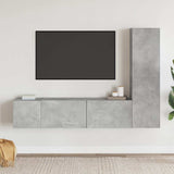 3 Piece TV Cabinet Set Concrete Grey Engineered Wood 3079076
