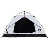 Camping Tent Dome 3-Person White Blackout Fabric Quick Release 4004196