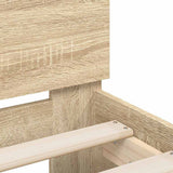 Bed Frame with LED Sonoma 152 x 203 cm Engineered Wood 3402849
