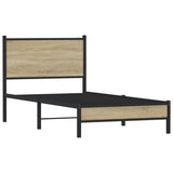Metal Bed Frame without Mattress Sonoma Oak 90x190 cm Single 4007860