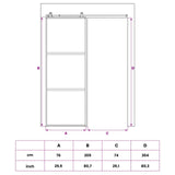 Sliding Door 76 x 205 cm Tempered Glass and Aluminium 42054108