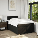 ZNTS Box Spring Bed with Mattress Black 120x200 cm Fabric 3285850
