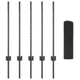 Welded Wire Fence with Post 10 x 0.8 m PVC-Coated Steel Grey 3336559