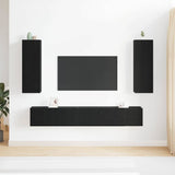 TV Cabinets 5 pcs Black Oak Medium Engineered wood 3393316
