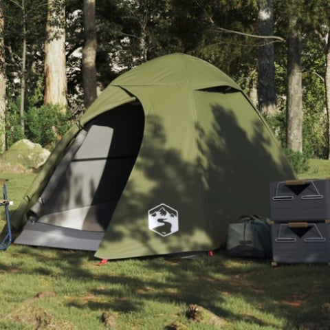 ZNTS Camping Tent Dome 2-Person Olive Green Waterproof 4009612