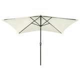 ZNTS Garden Parasol with LEDs and Steel Pole Sand 2x3 m 313787