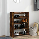 Shoe Rack Smoked Oak 60x25x81 cm Engineered Wood 859882