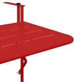 Hanging Balcony Table Folding Red 60 x 39 x 65 cm Steel 42008078